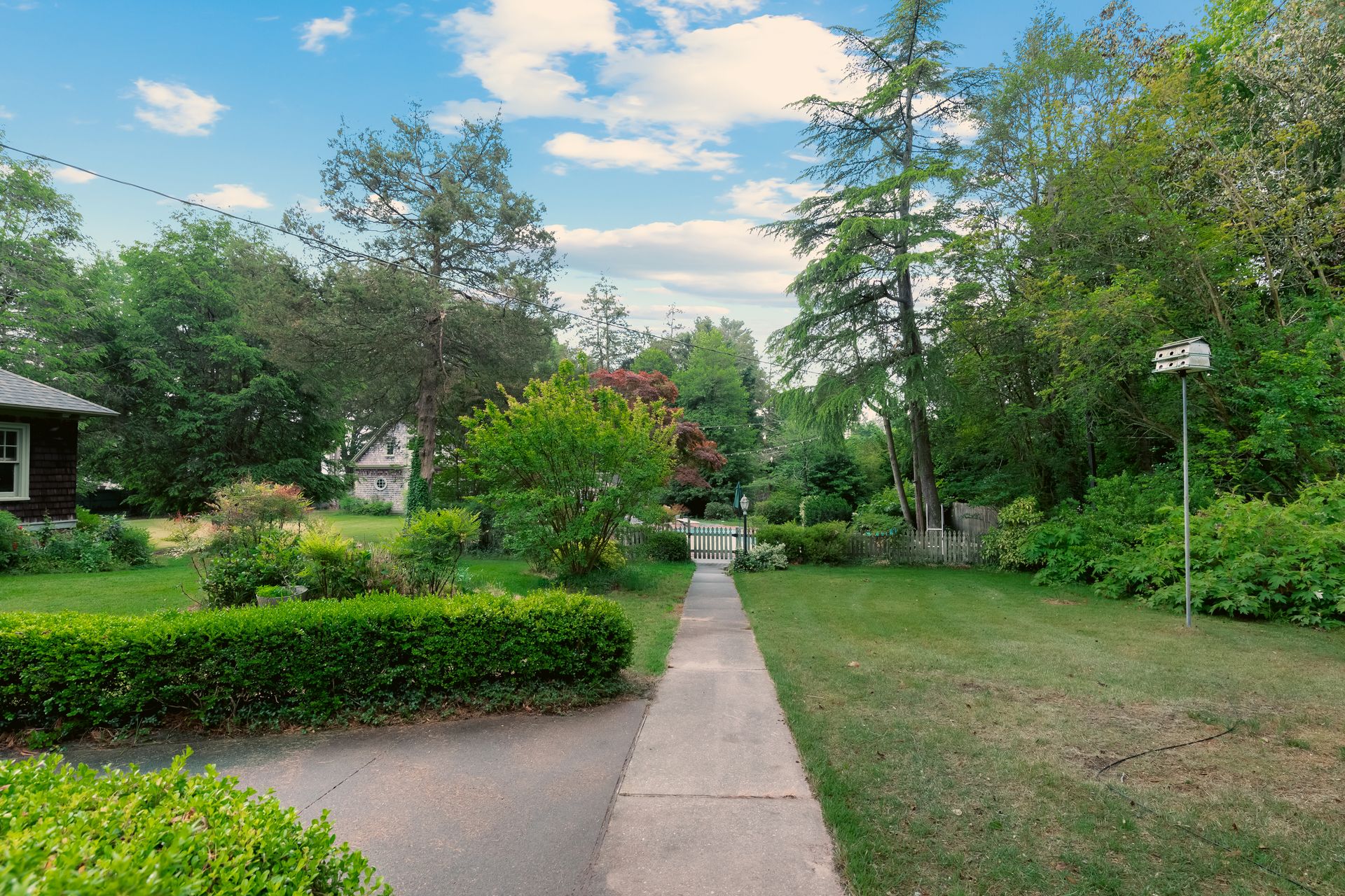 Garden path through lush grounds